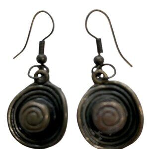 Elegant Spiral Bronze Sombrero Earrings